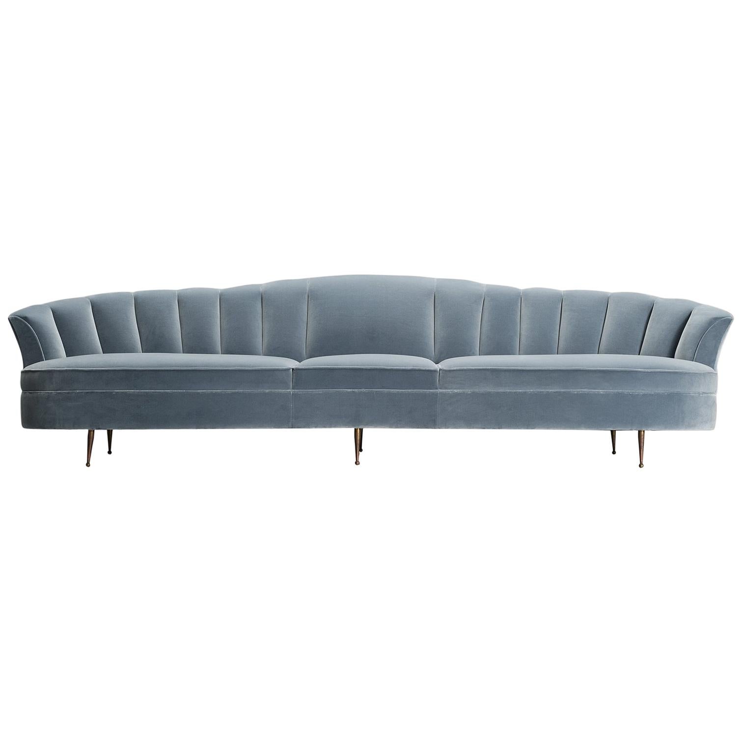 Large Italian Customizable Sofa in Elegant Shape