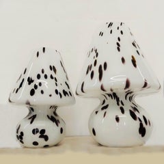 Large Italian Dalmatian Pattern Spotted Murano Glass Table Lamp, 1970s