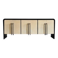 Grande credenza italiana déco/modernista in pergamena