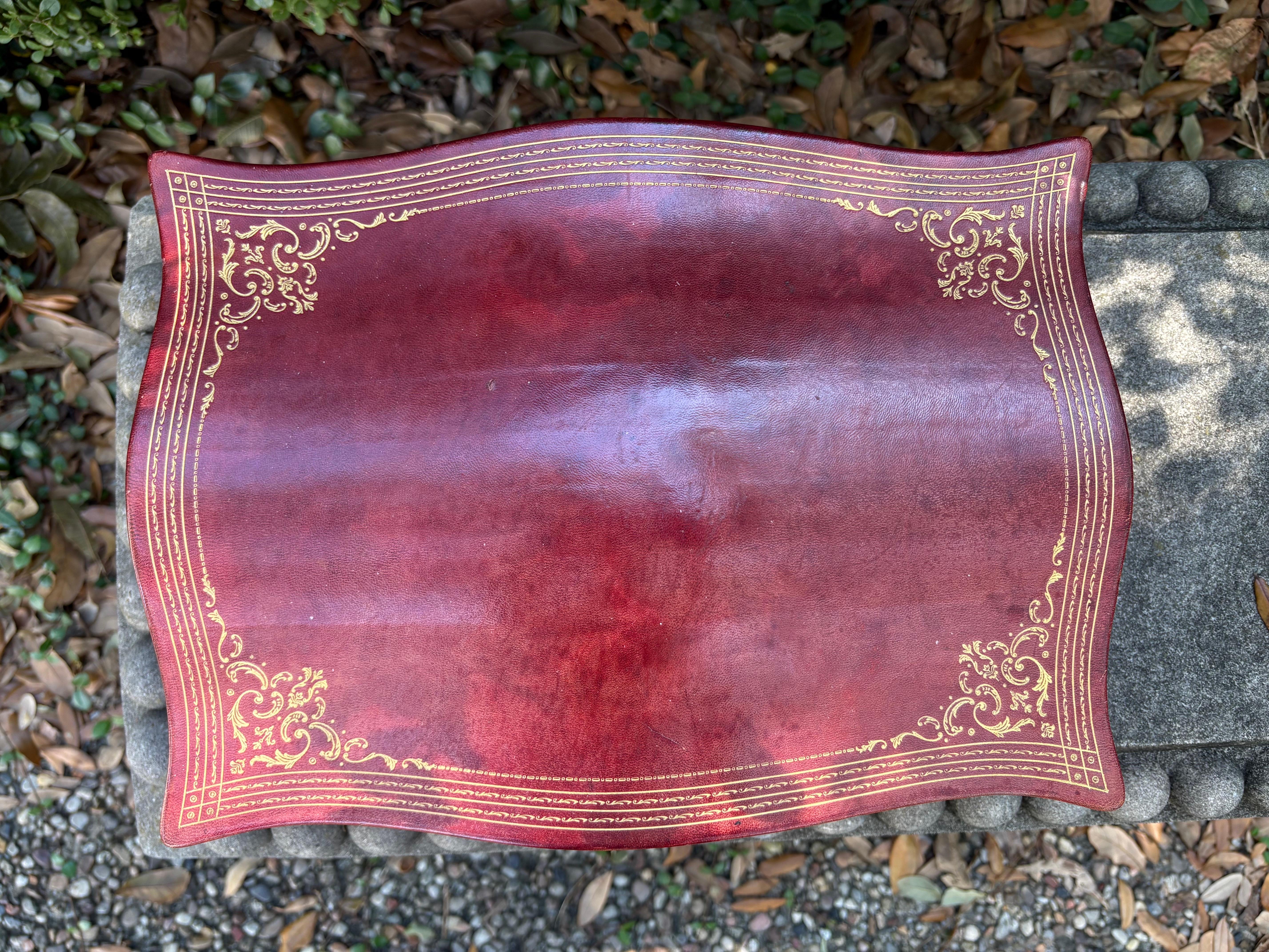 Large Italian Decorative Embossed Leather Box For Sale 1