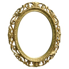 Large Italian Decorative Gilt Oval Mirror
