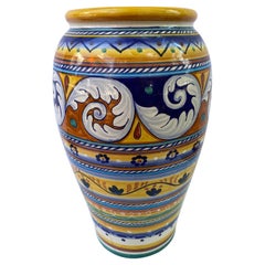 Large Italian Deruta Ceramic Urn