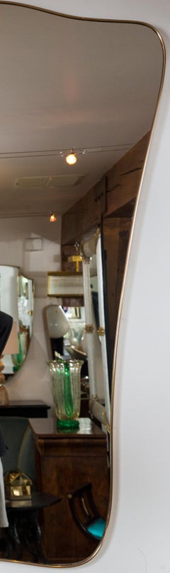 Gigantic Italian Design Brass Shield-Shape Mirror