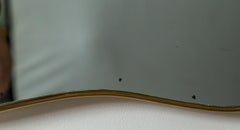 Large Italian Design Curved Brass Mirror