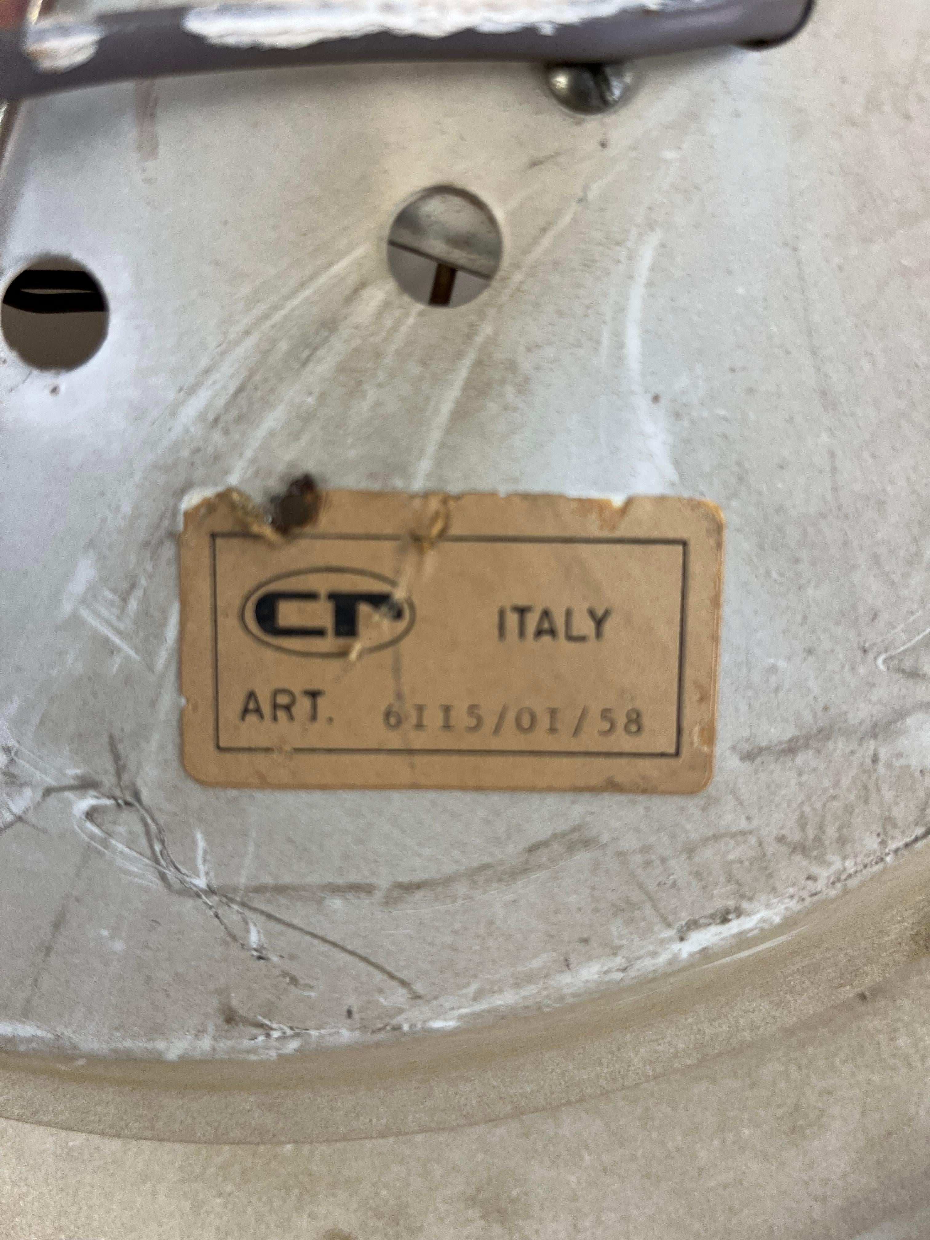 Metal Large Italian Double Neon Ceiling Light Diameter 60 cm 1970s For Sale