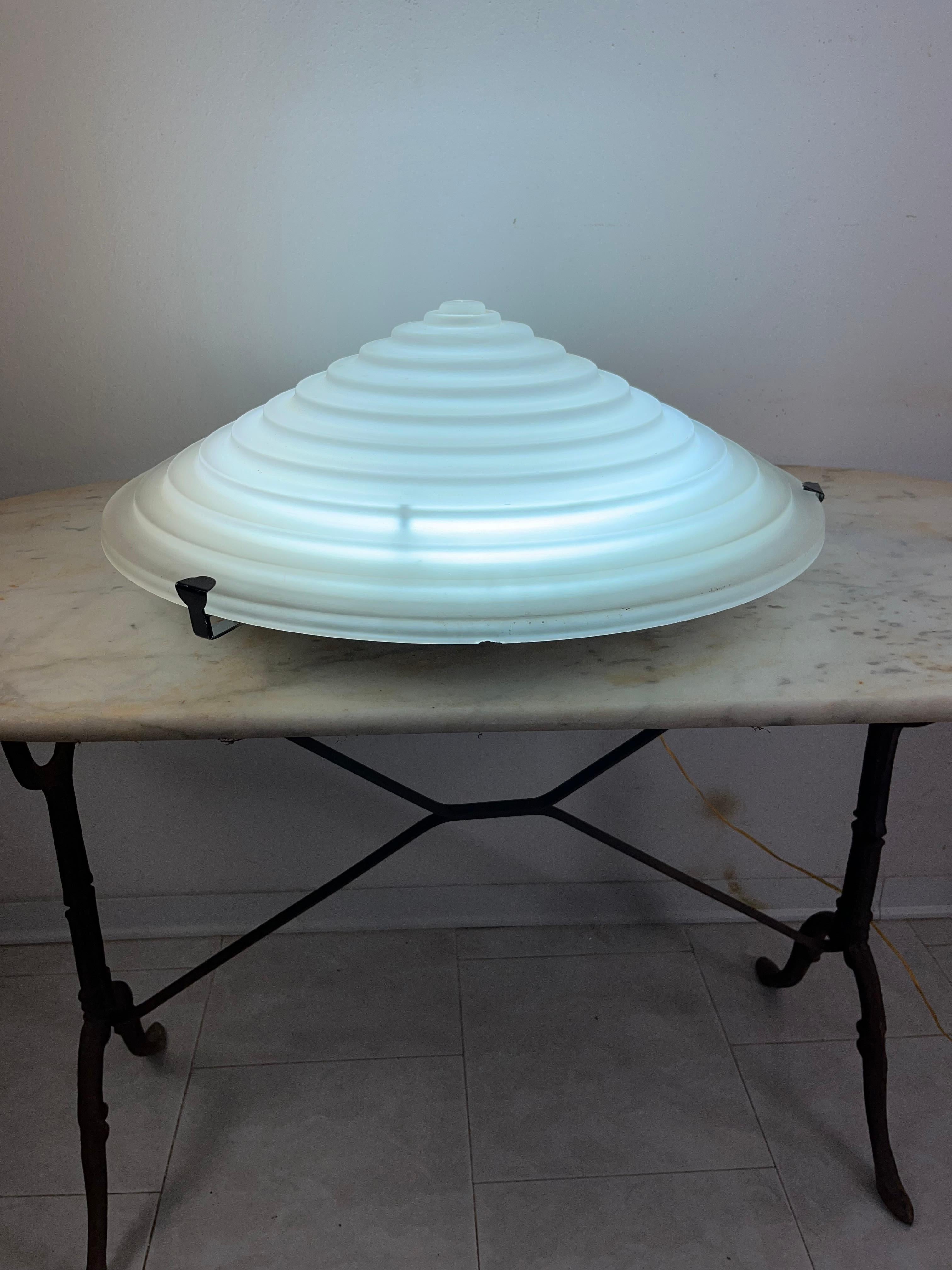 Large Italian Double Neon Ceiling Light Diameter 60 cm 1970s For Sale 3