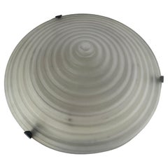 Große italienische doppelneonfarbene Deckenleuchte, Durchmesser 60 cm, 1970er Jahre