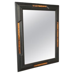 Large Italian Ebonised and faux tortoiseshell mirror No1