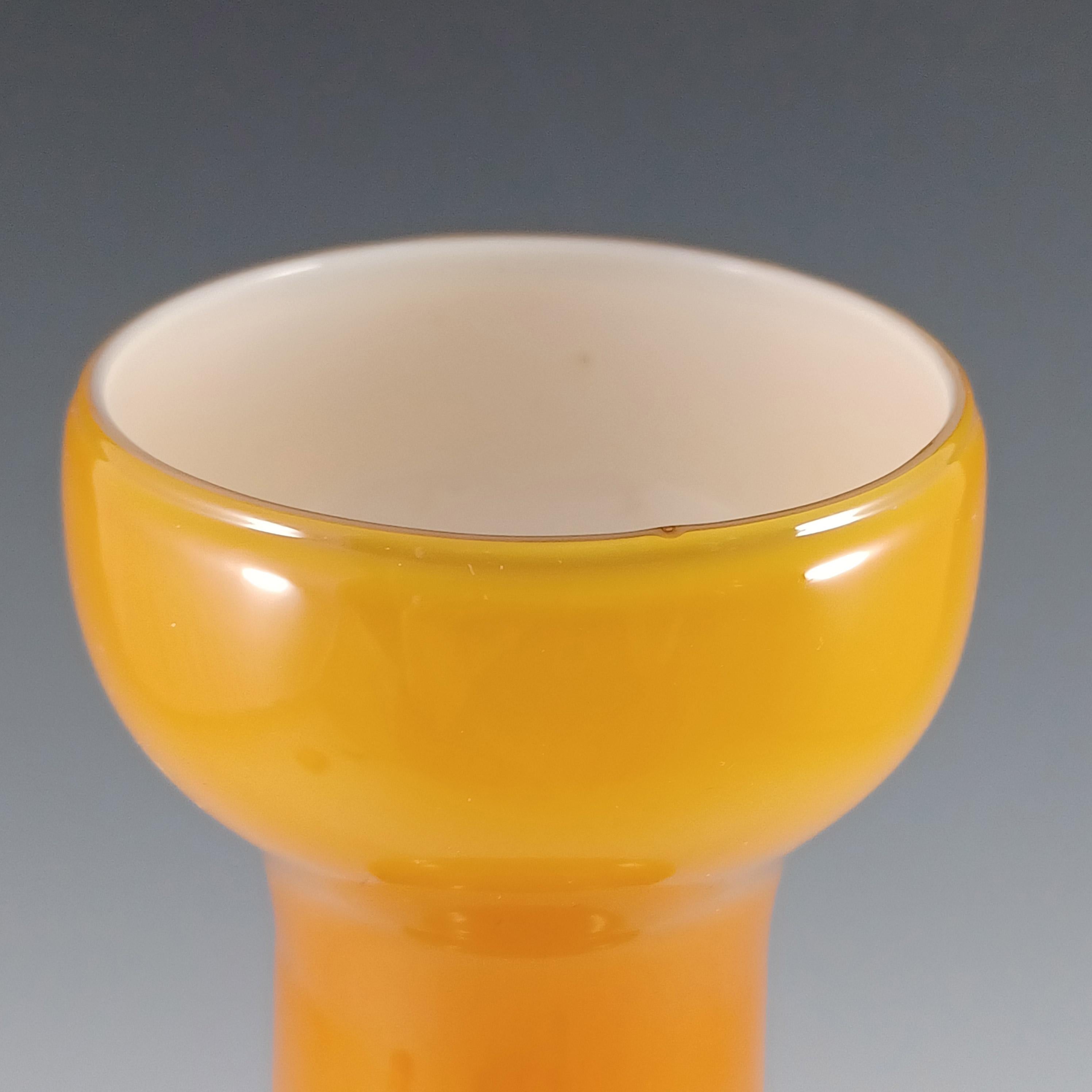 Große italienische Empoli Vintage Retro Bernstein ummantelte Glasvase (20. Jahrhundert) im Angebot