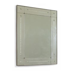 Large Italian Etched and Segmented Mirror, 1940s