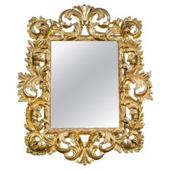 Large Italian Florentine Acanthus Giltwood Wall Mirror