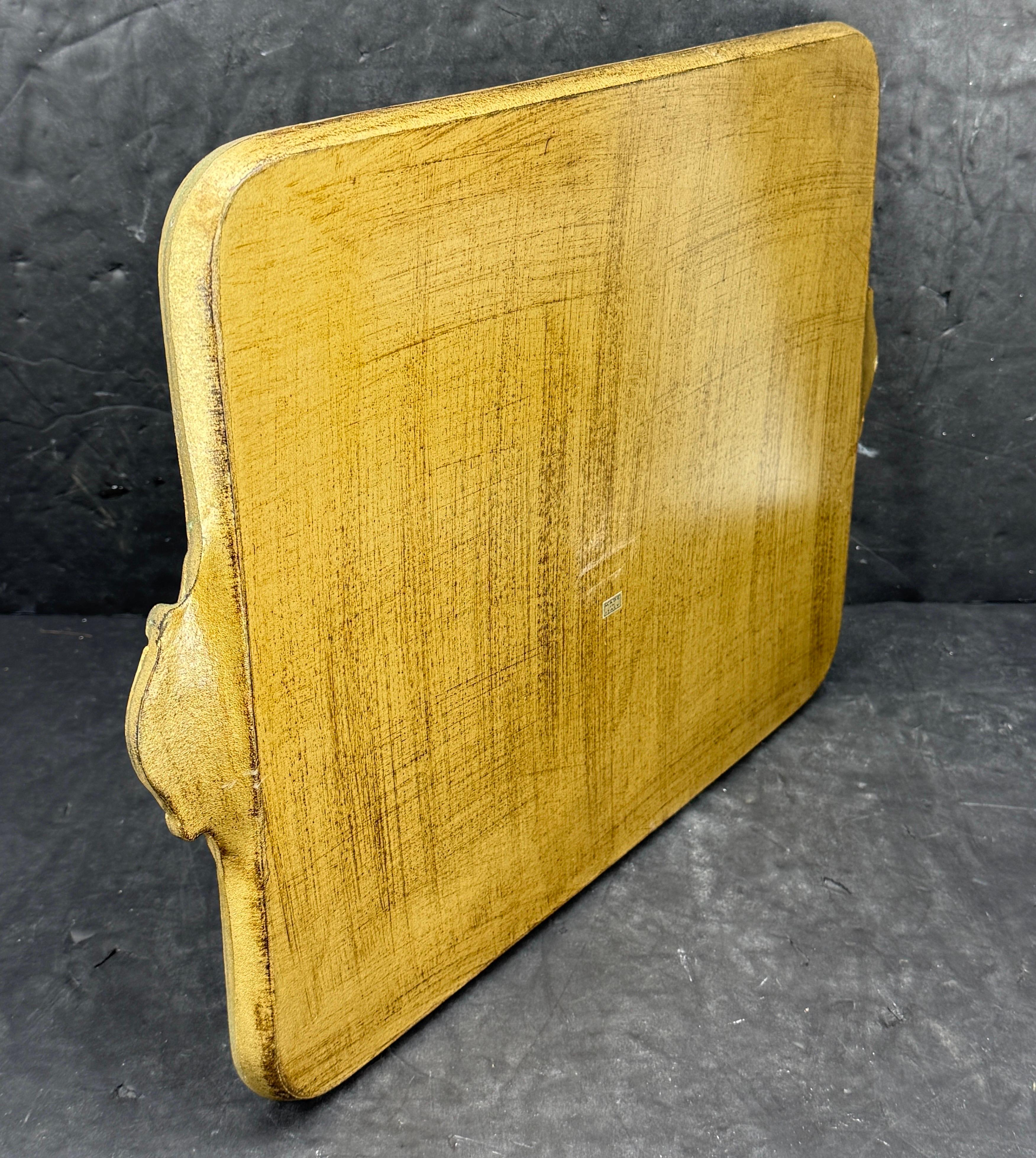 Large Italian Florentine Gilt Wood Gold Tray with Fruits en vente 9