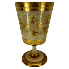 Large Italian Florentine Gold and Cream Urn Planter