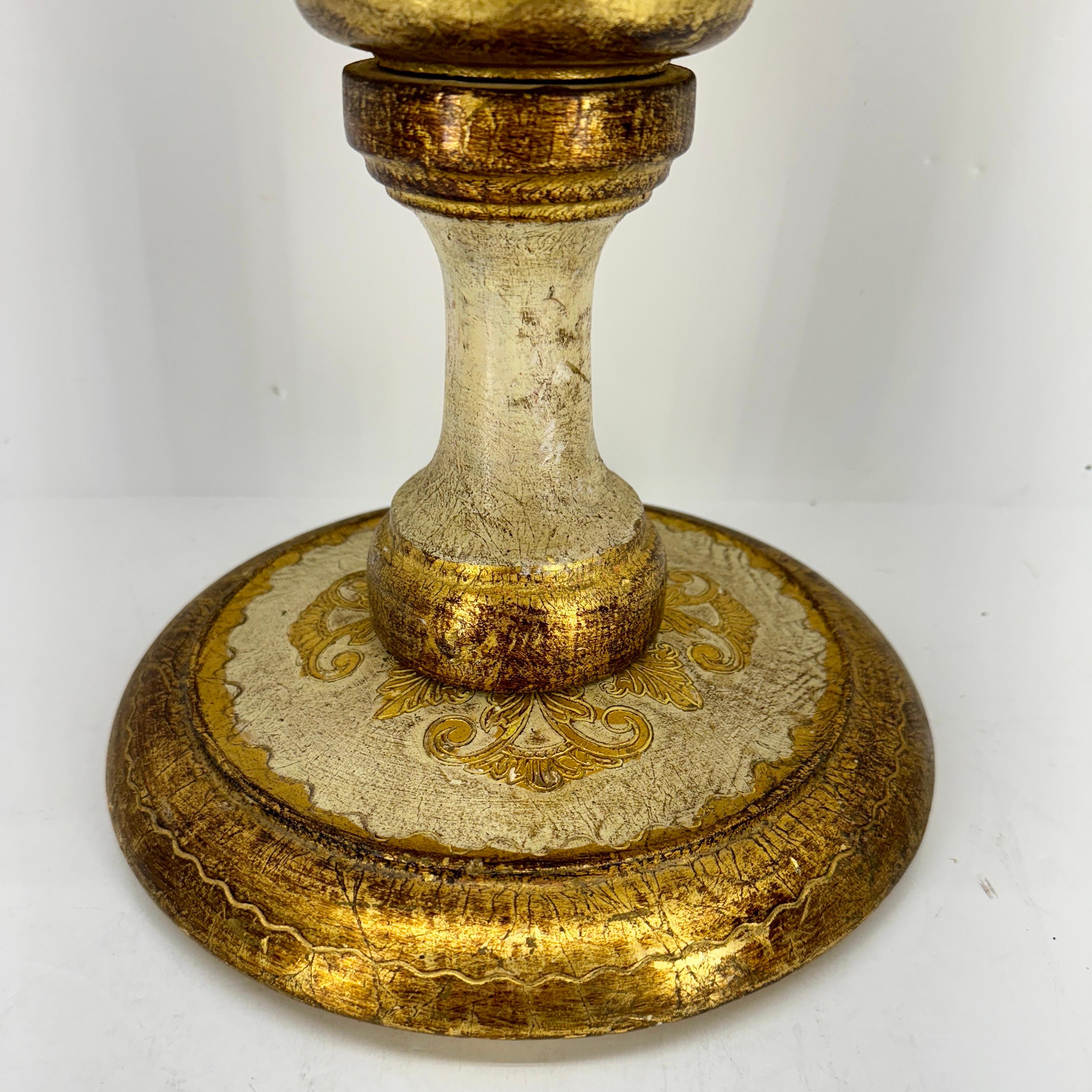 Large Italian Florentine Gold and Cream Urn Planter In Good Condition For Sale In Haddonfield, NJ