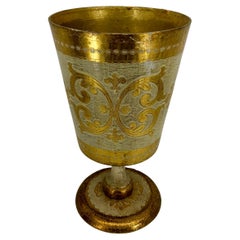 Large Italian Florentine Gold and Cream Urn Planter
