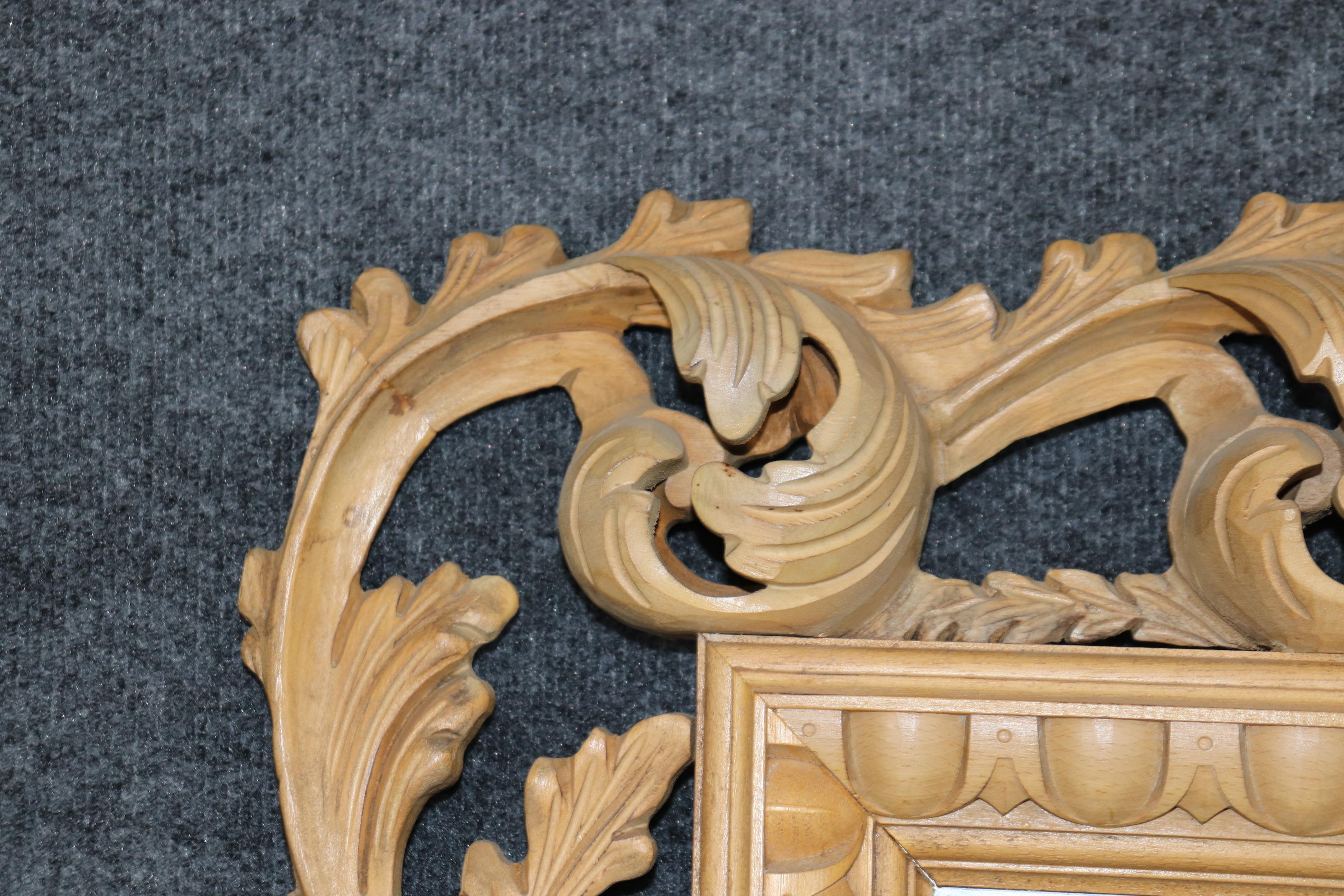 Rococo Revival Large Italian Florentine Rococo Style Carved Pine Wall Mirror