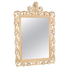 Large Italian Florentine Rococo Style Carved Pine Wall Mirror