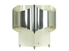 Large Italian Four-Light Chromed and Painted Metal Table Lamp