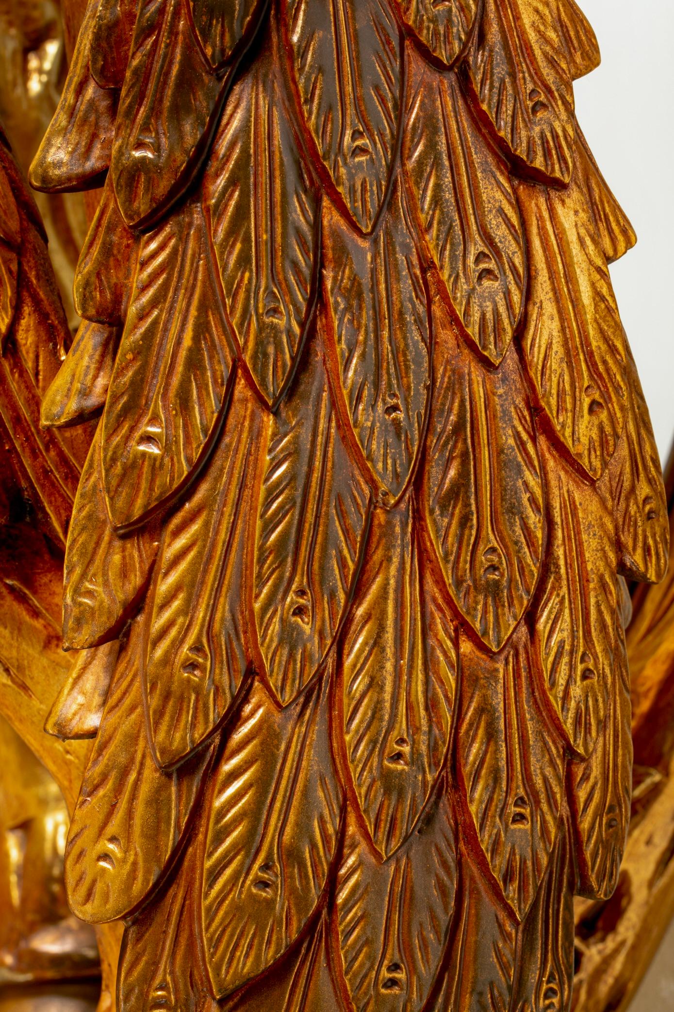 Large Italian Gilded Peacock Mirror of the Hollywood Regency Style c. 1965 6