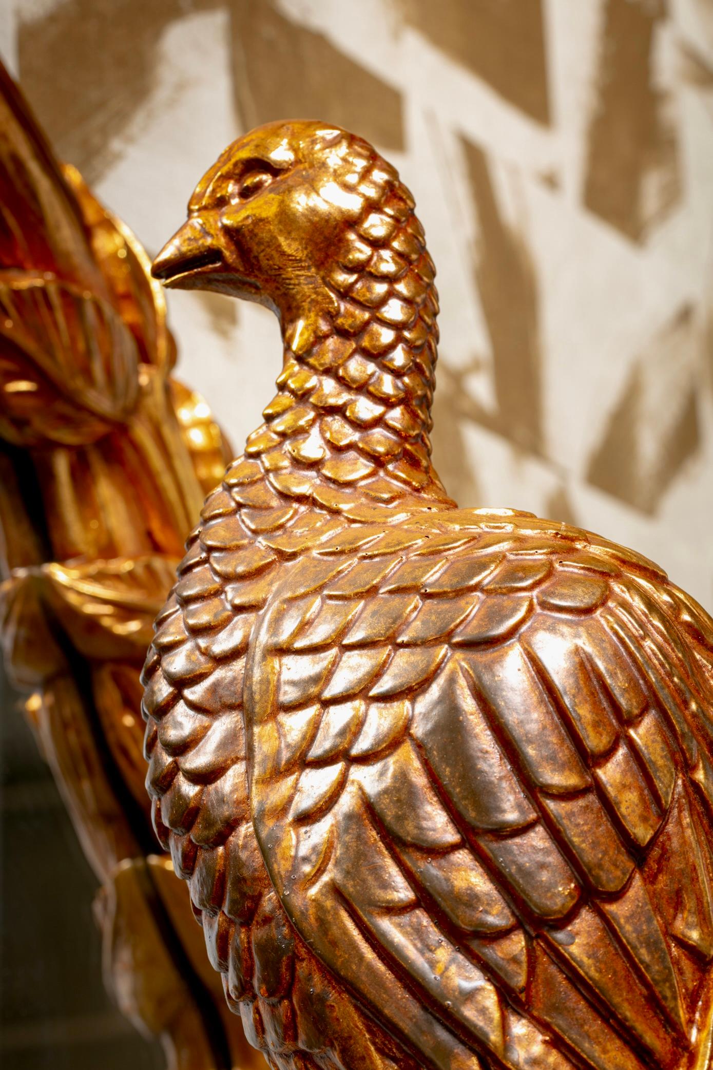 Large Italian Gilded Peacock Mirror of the Hollywood Regency Style c. 1965 5