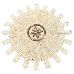 Large Italian Gilded Wood Starburst Sunburst Wall Medallion Plaque Sculpture