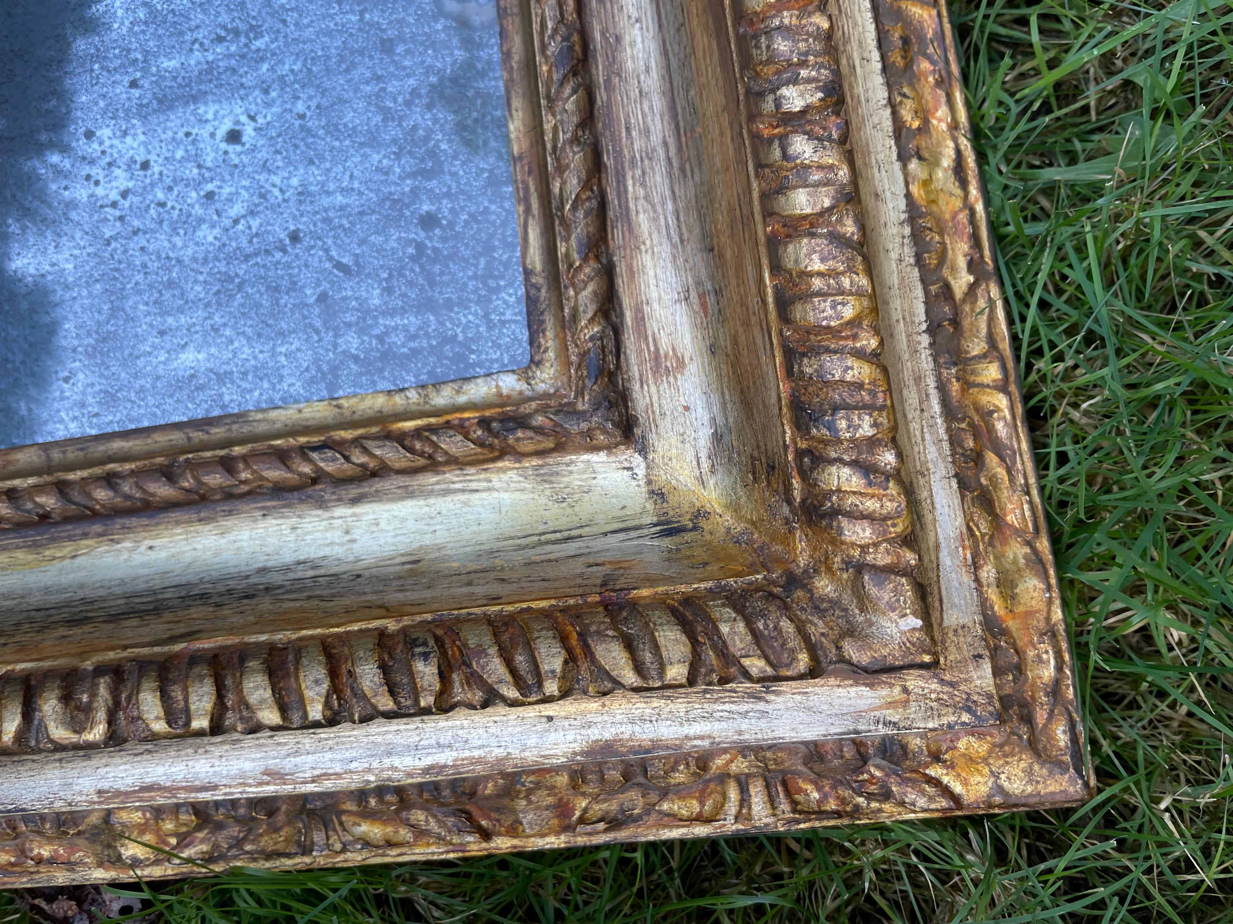 Neoclassical Large Italian Gilt Carved Mirror For Sale
