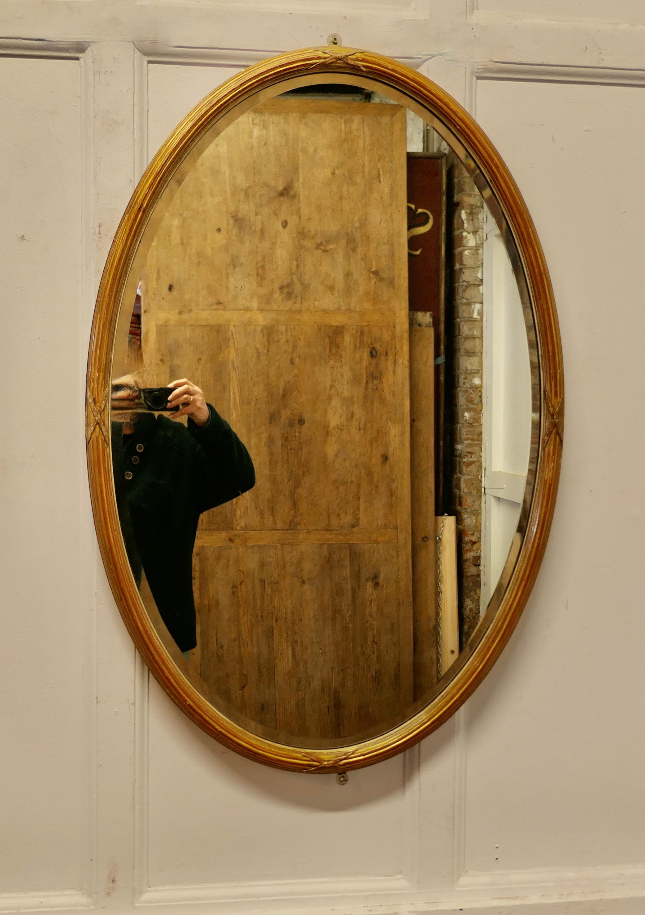 Grand miroir ovale italien doré

Ce miroir a un cadre ovale moulé de 1,5