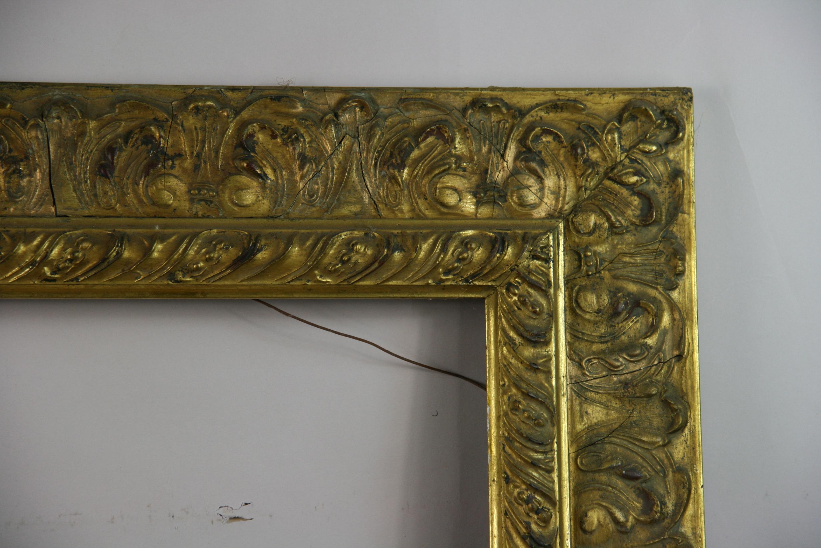 1-128 large Italian frames with elaborate cast detailing.
Overall size 40 x 34 x 1