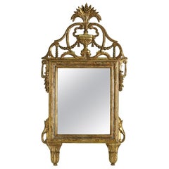 Large Italian Giltwood Antique Mirror