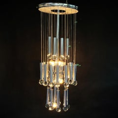 Large Italian Glass Balls Chandelier by Gaetano Sciolari, 1960s