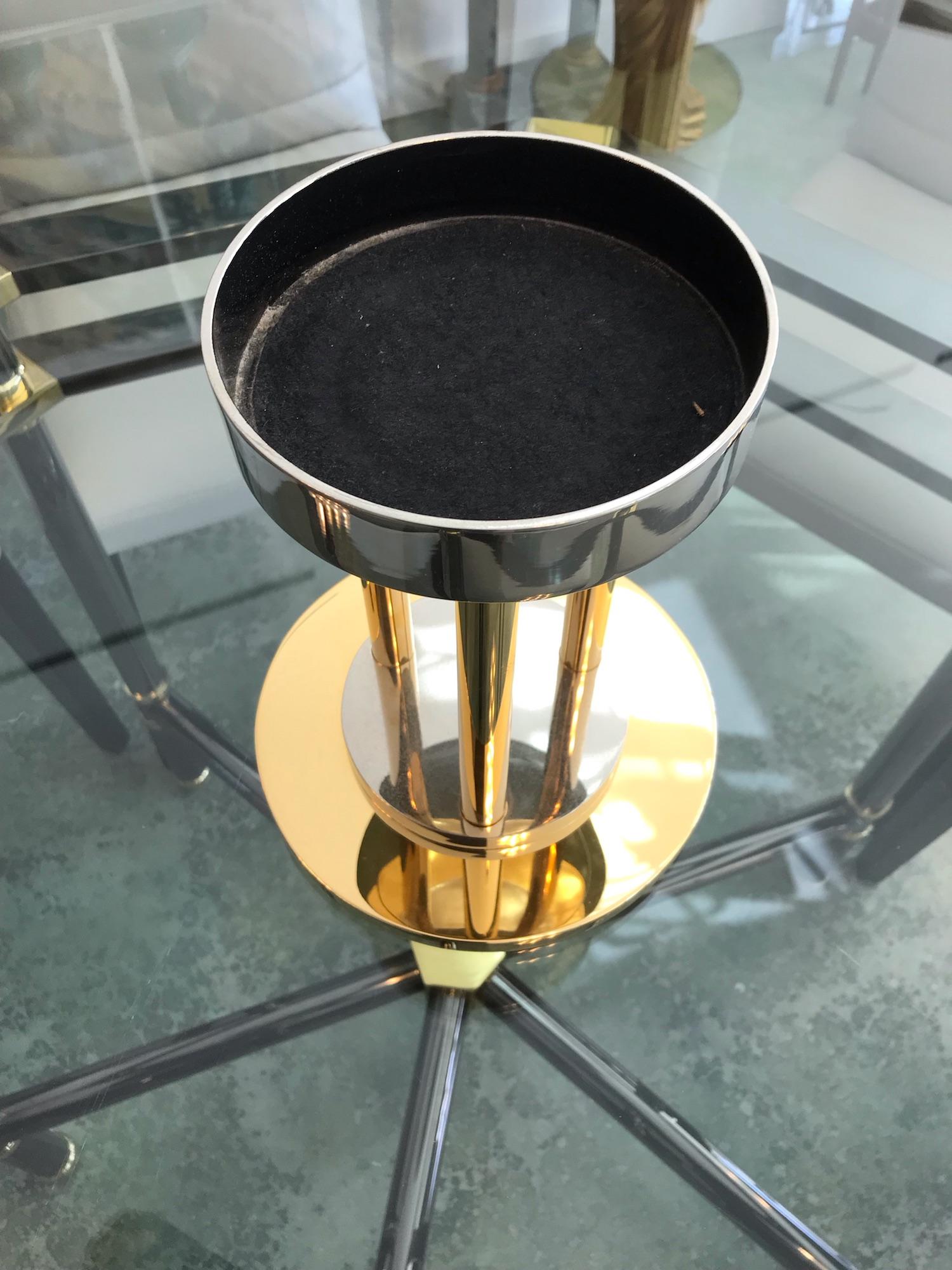 Große italienische Glasvase Gold und Edelstahlsockel von VeArt, Italien, 1980er Jahre im Angebot 1