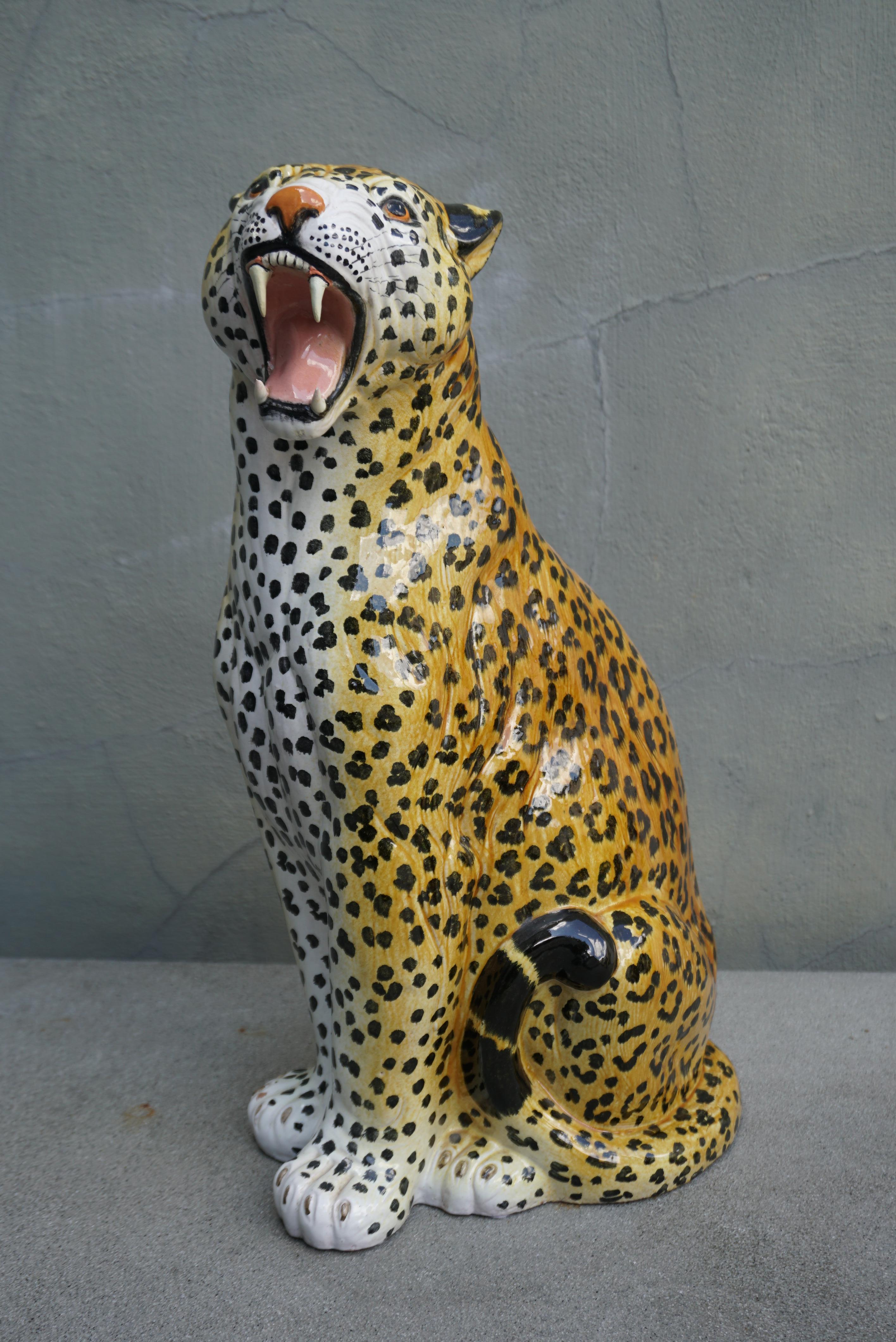 vintage cheetah statue