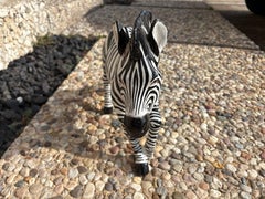Large Italian Glazed Terracotta Zebra Sculpture