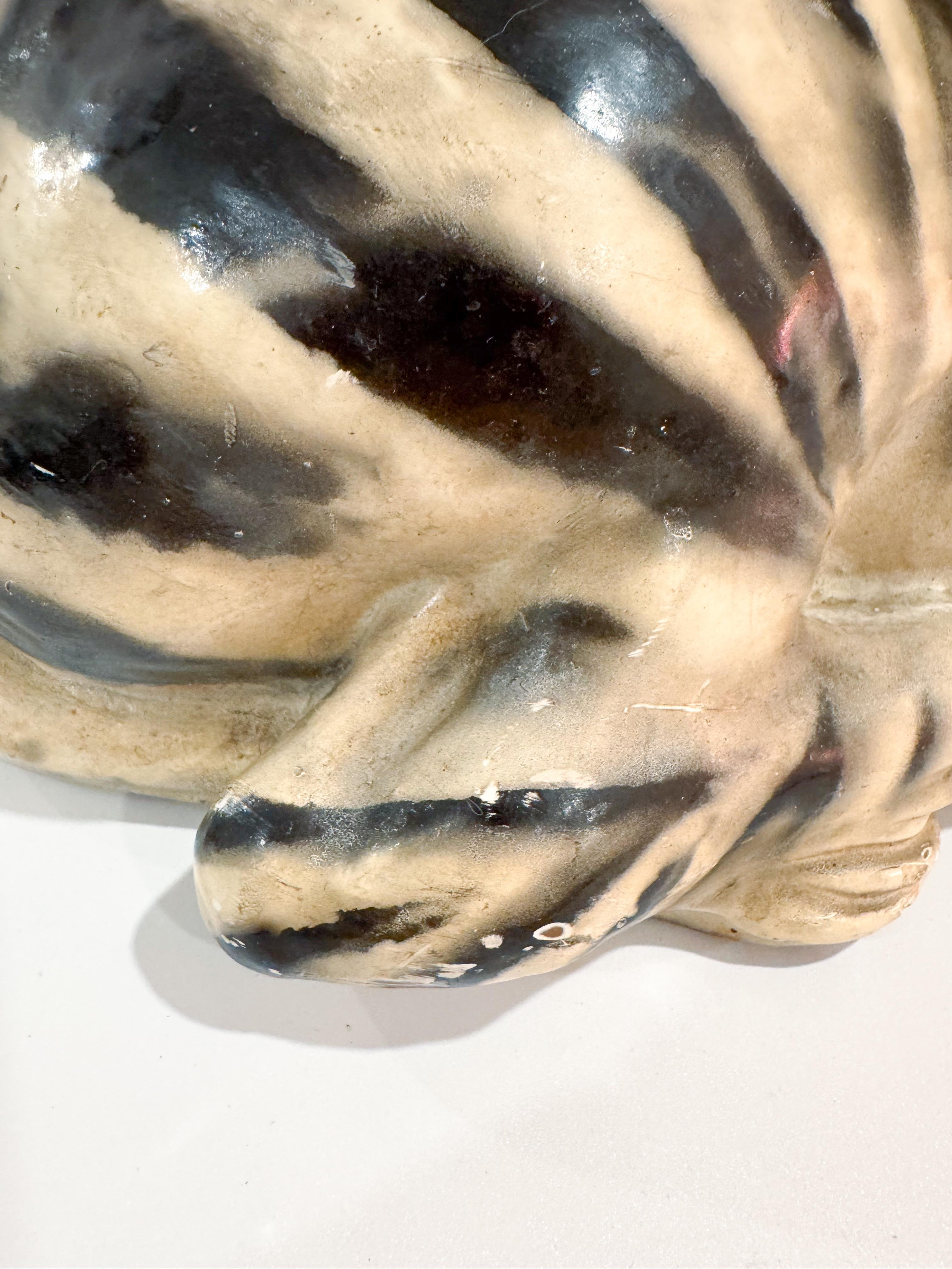 Large Italian Glazed Terracotta Zebra Statue – Mid-Century, 1960s For Sale 1