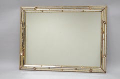 Large Italian Gold Giltwood Sofa Wall Mirror Hollywood Regency
