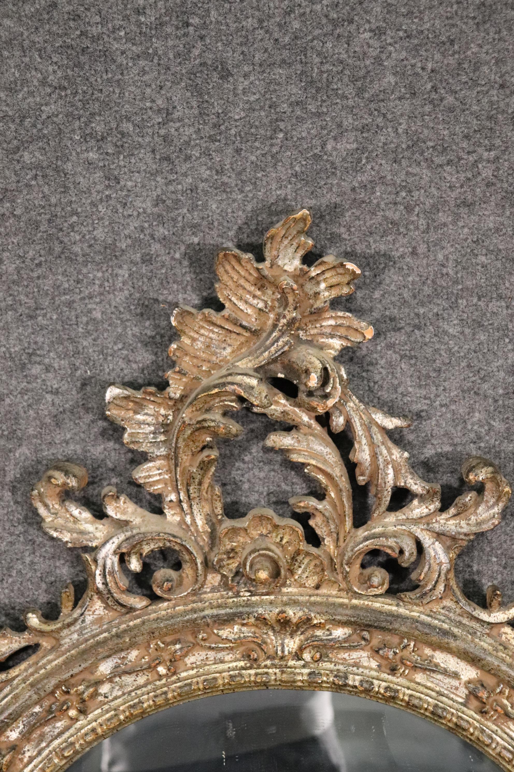 Large Italian Gold Leaf Gilded Italian Rococo Wall Mirror 1