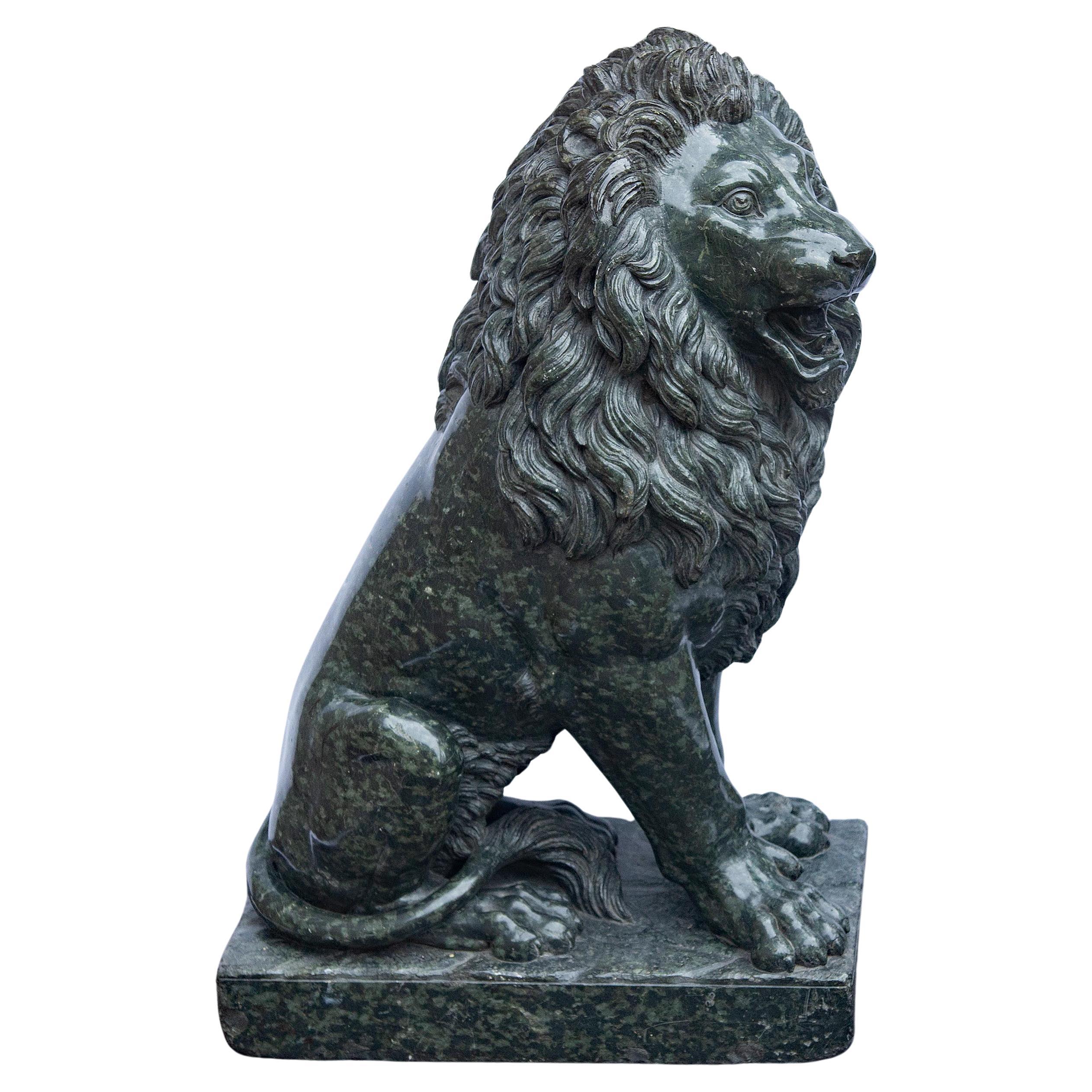 Gran león italiano de granito "Medici" Siglo XIX