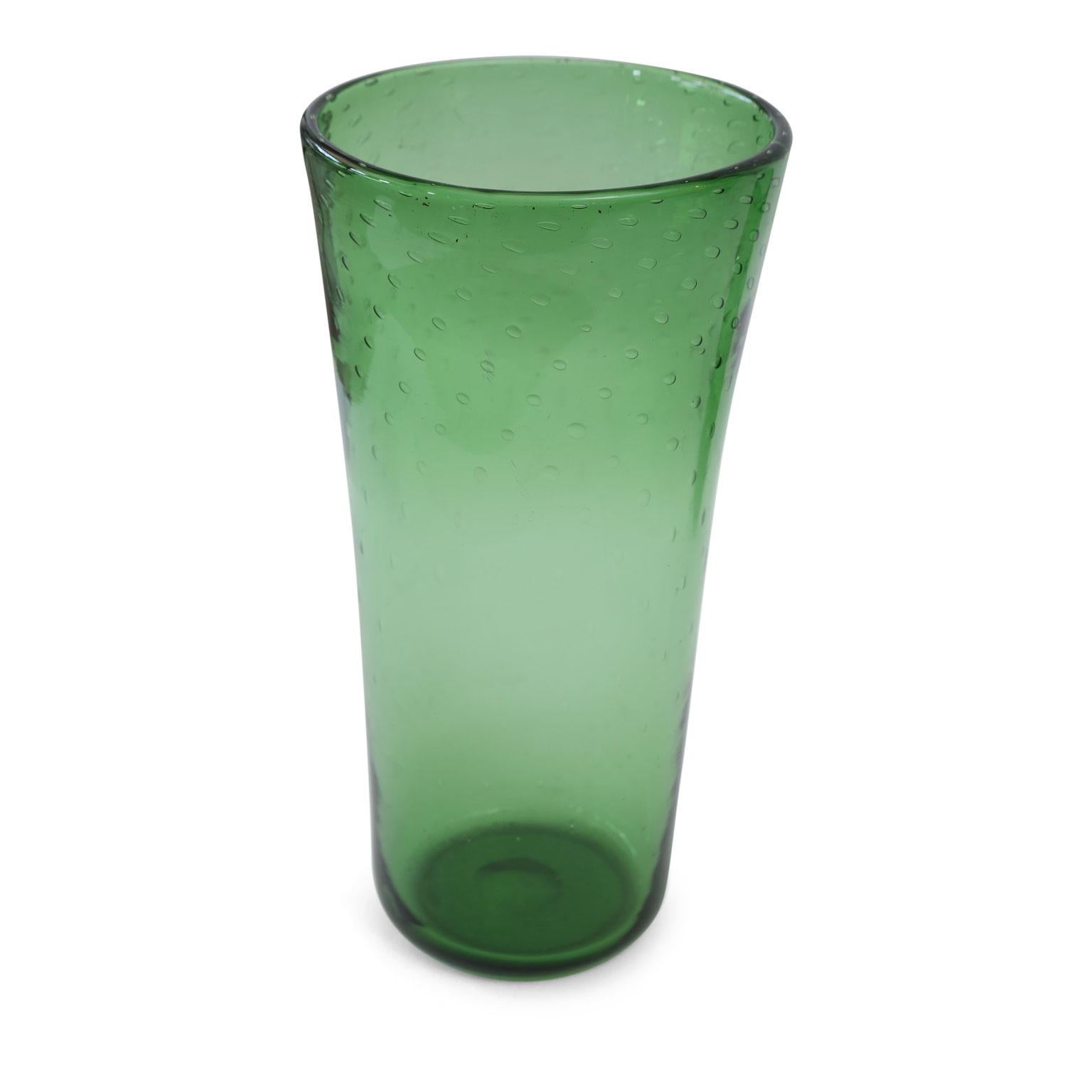 Large Italian green glass vase by Empoli (circa 1960).