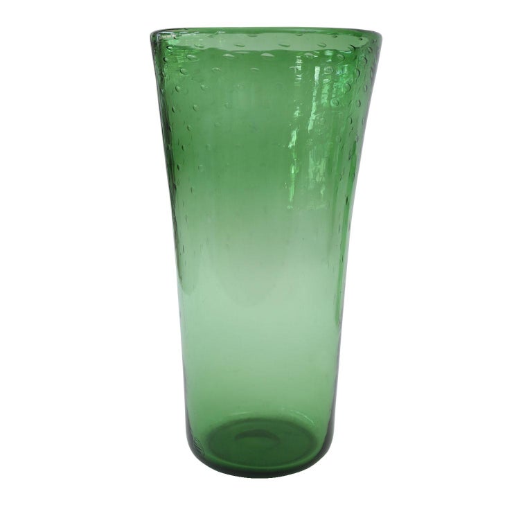 Large Italian Green Glass Vase at 1stDibs
