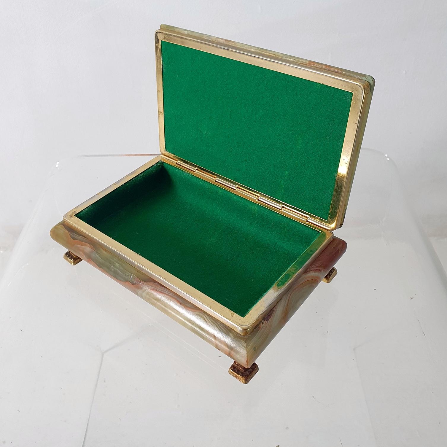 Large Italian Green Onyx Marble Box In Good Condition In Albano Laziale, Rome/Lazio