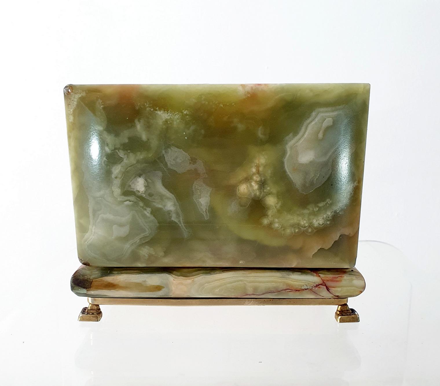 20th Century Large Italian Green Onyx Marble Box