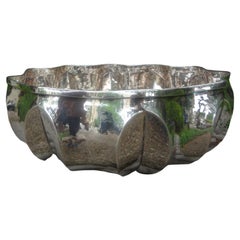 Large Italian Hand Hammered Silver Plated Bowl