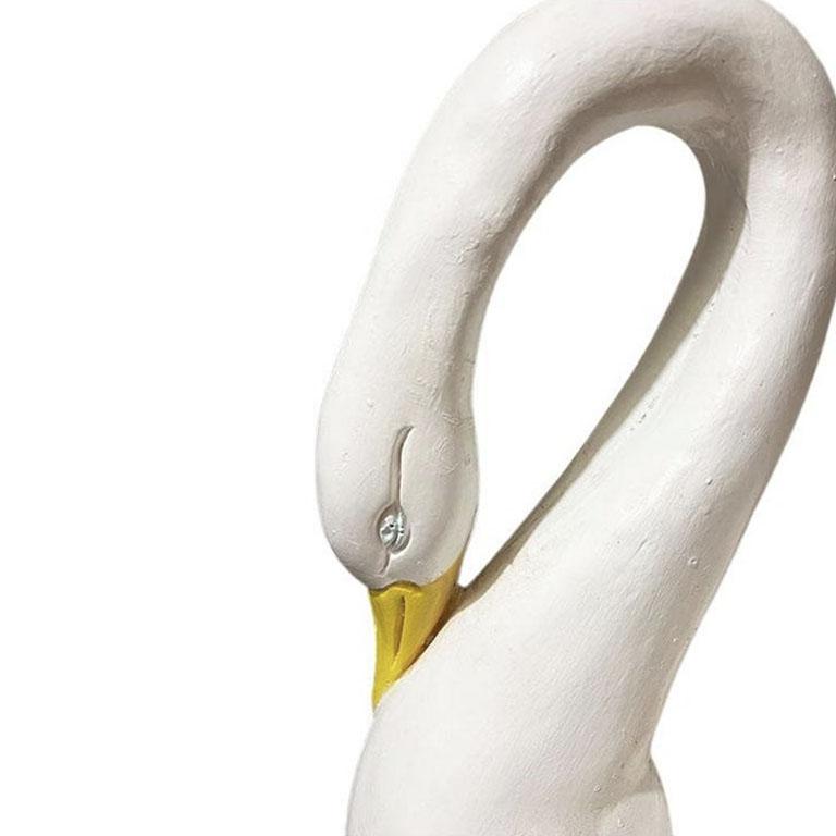 Große italienische handbemalte keramische Swan-Skulptur Übertopf oder Jardinière - 1970er (Keramik) im Angebot