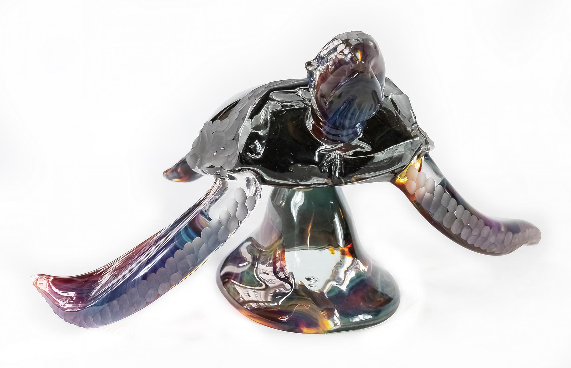 large glass turtle