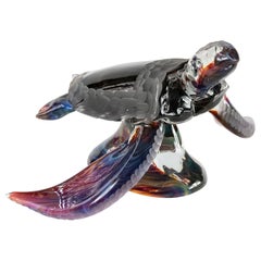 Large Italian Handmade Murano Glass Turtle Sculpture by Fabio Tagliapietra