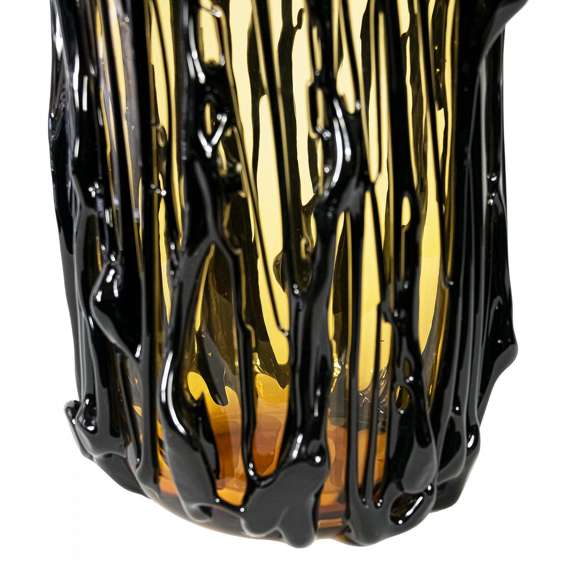 Large Italian Handmade Murano Glass Vase Signed E. Camozzo In Good Condition In Vilnius, LT