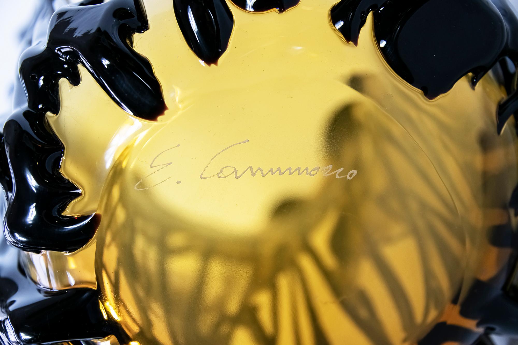 Large Italian Handmade Murano Glass Vase Signed E. Camozzo 3