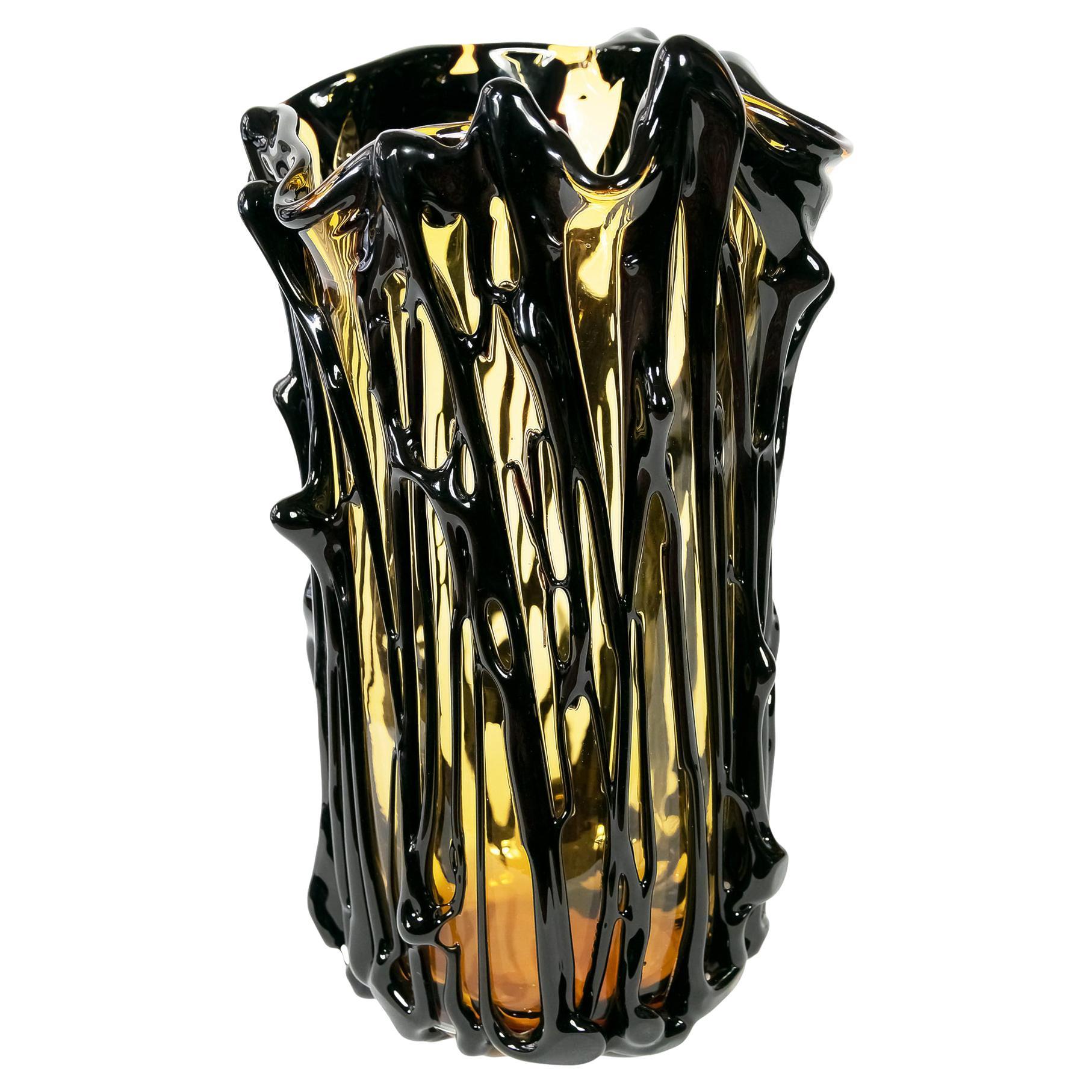 Large Italian Handmade Murano Glass Vase Signed E. Camozzo