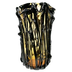 Grand vase italien en verre de Murano fait à la main signé E. Camozzo
