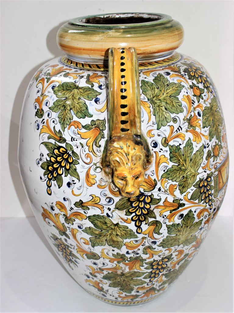 Large Italian Handpainted Wine Urn at 1stDibs